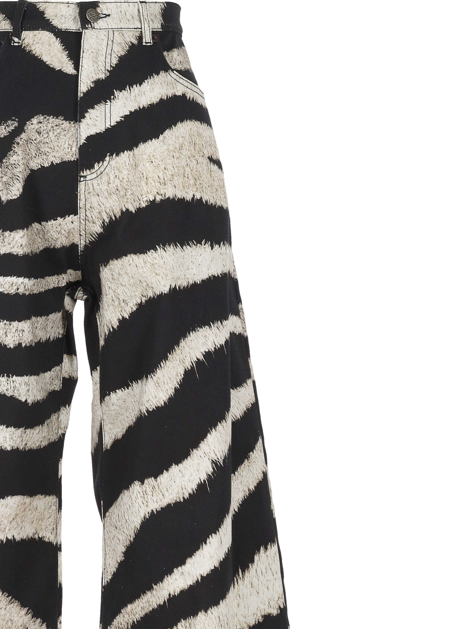 Giuseppe Di Morabito Zebra Print Wide-leg Pants In Black