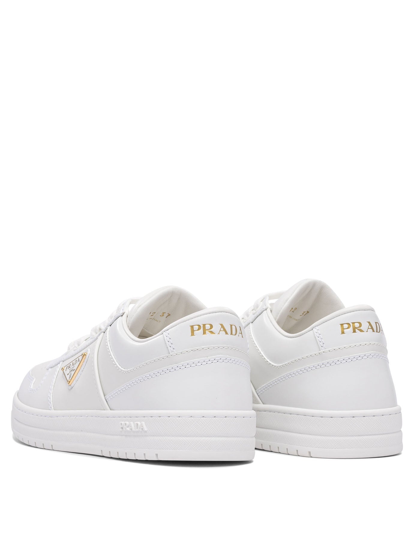 Prada Round-toe Low-top Casual Shoes In White