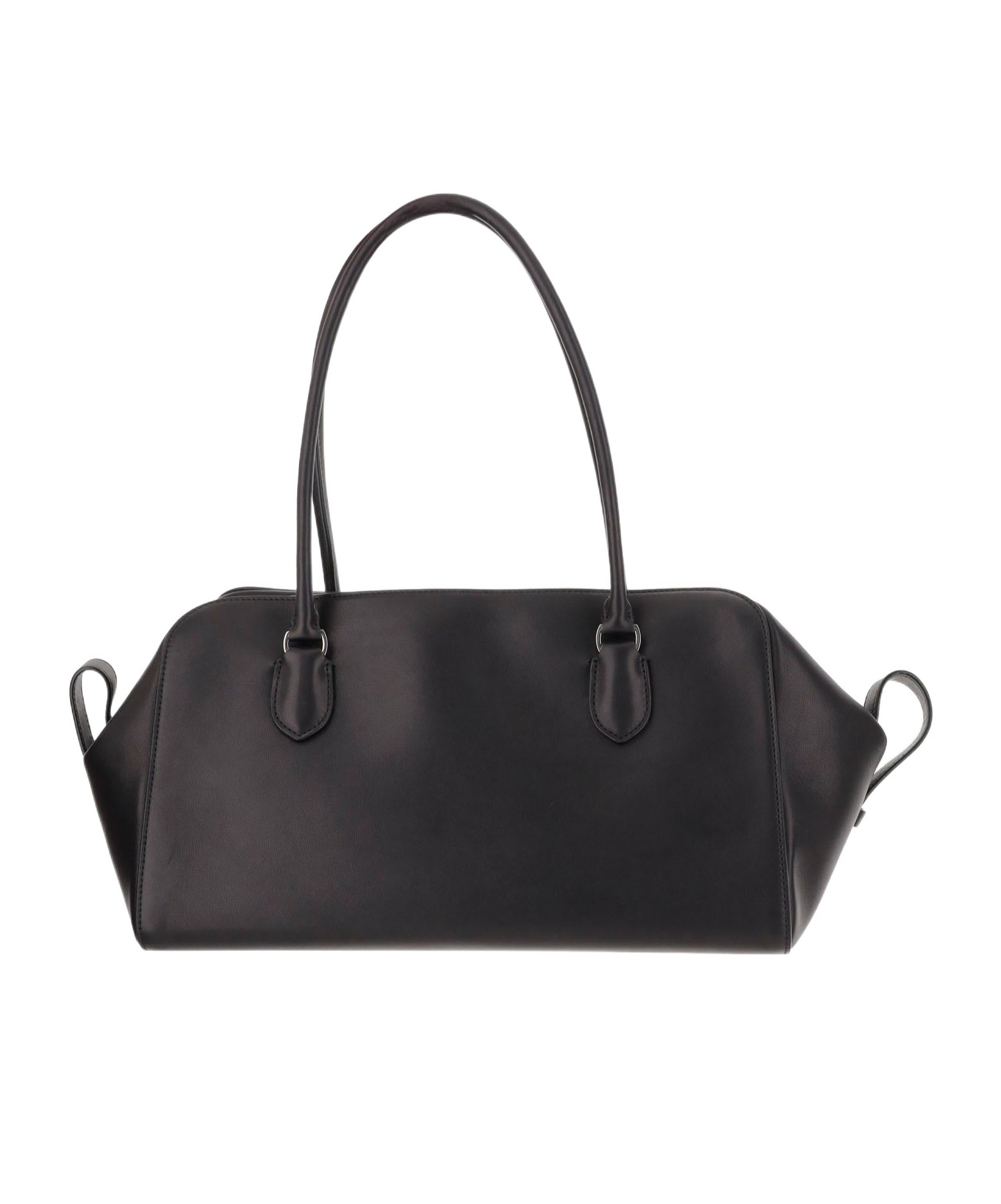 The Row Ew Leather Bowling Bag In Black