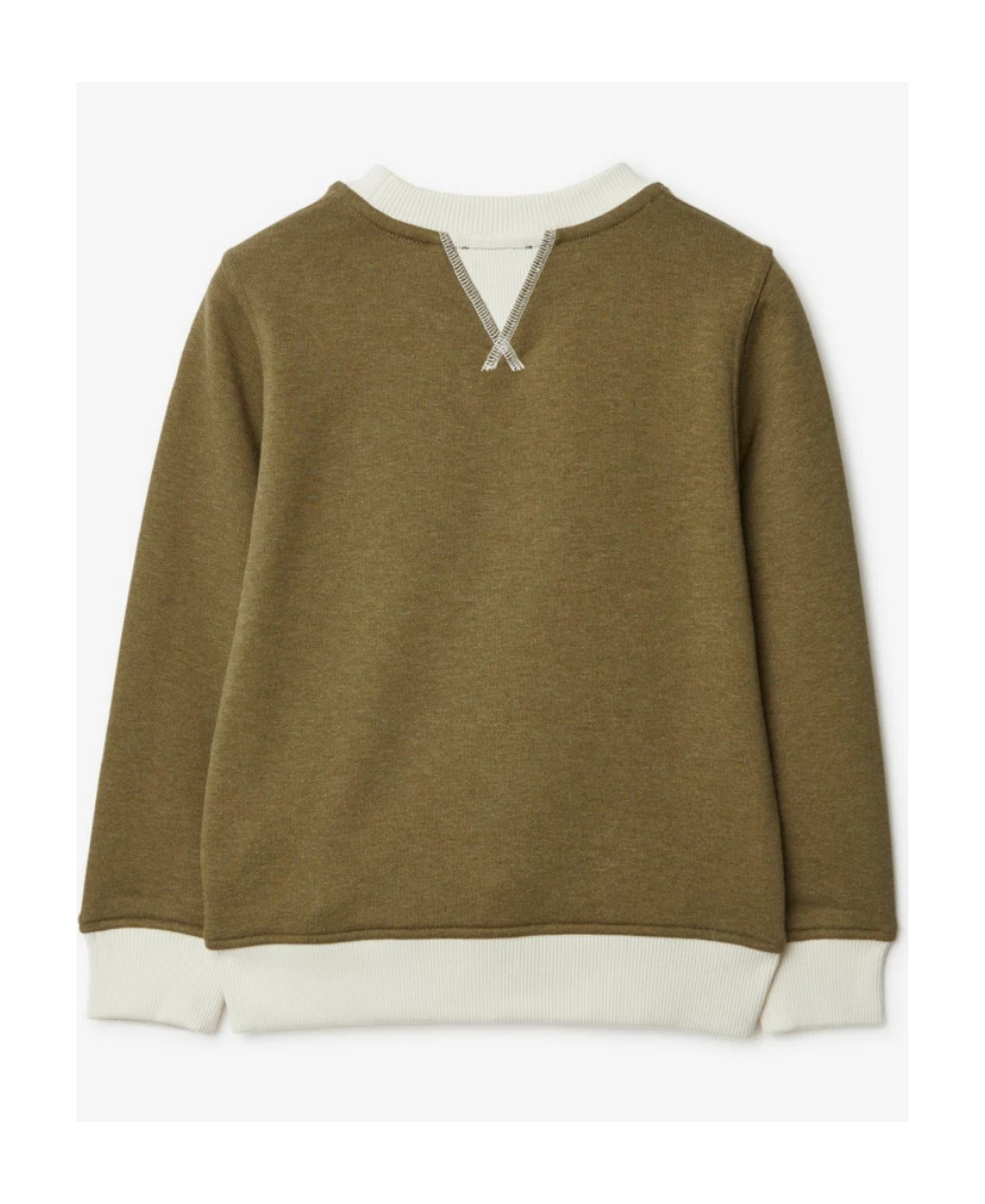 Burberry Kids Ekd-motif Cotton Sweatshirt In Green