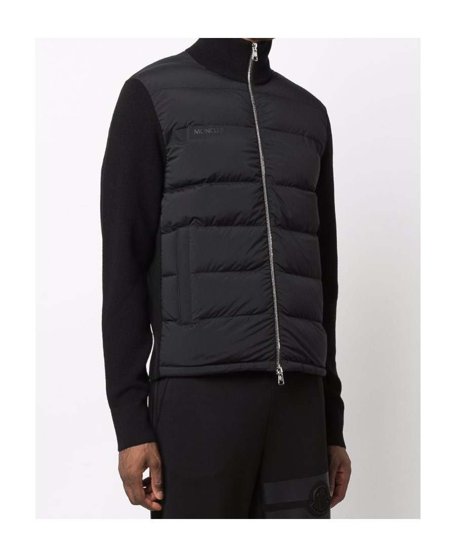 Moncler Padded-front Zipped Cardigan In Black