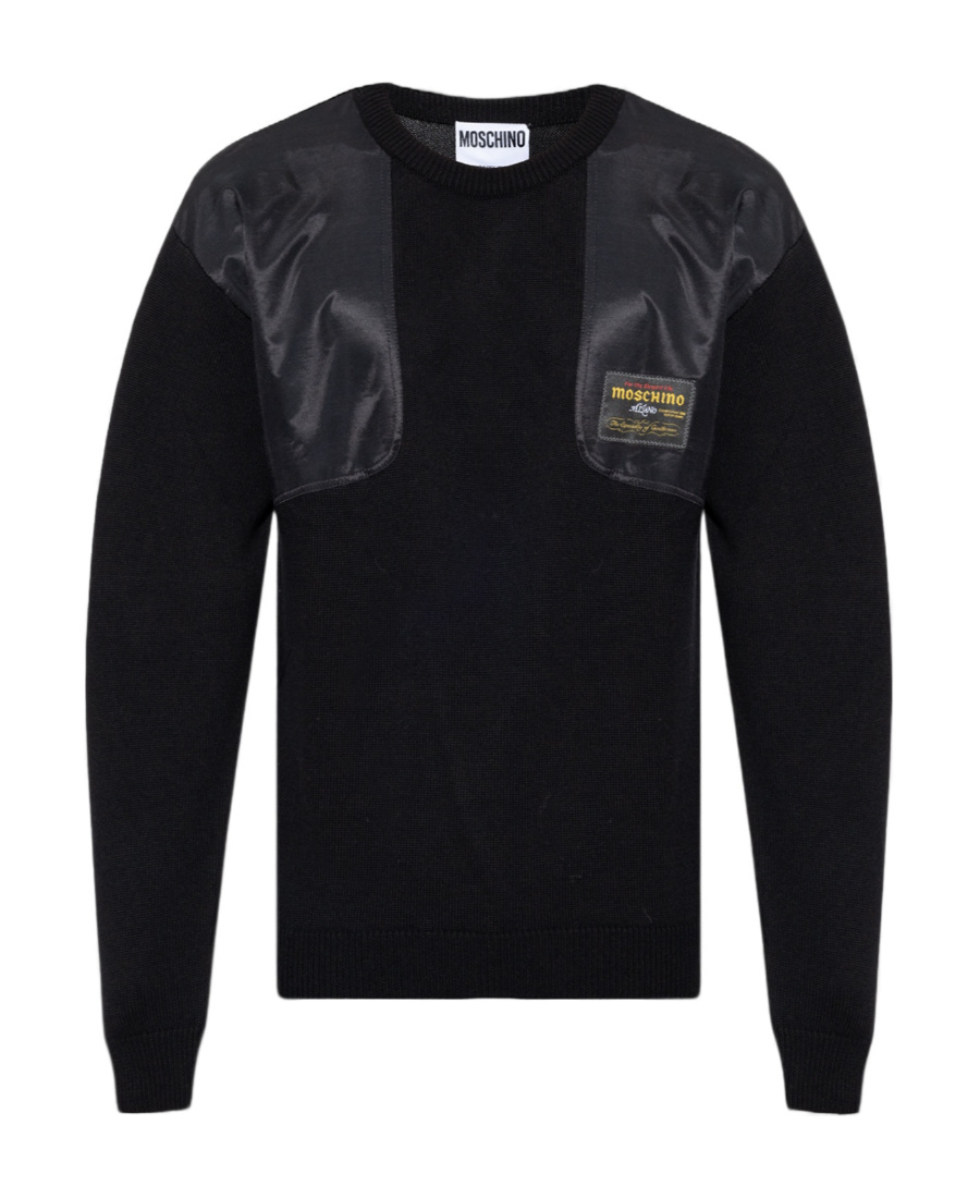 Moschino Long-sleeved Sweater In Black