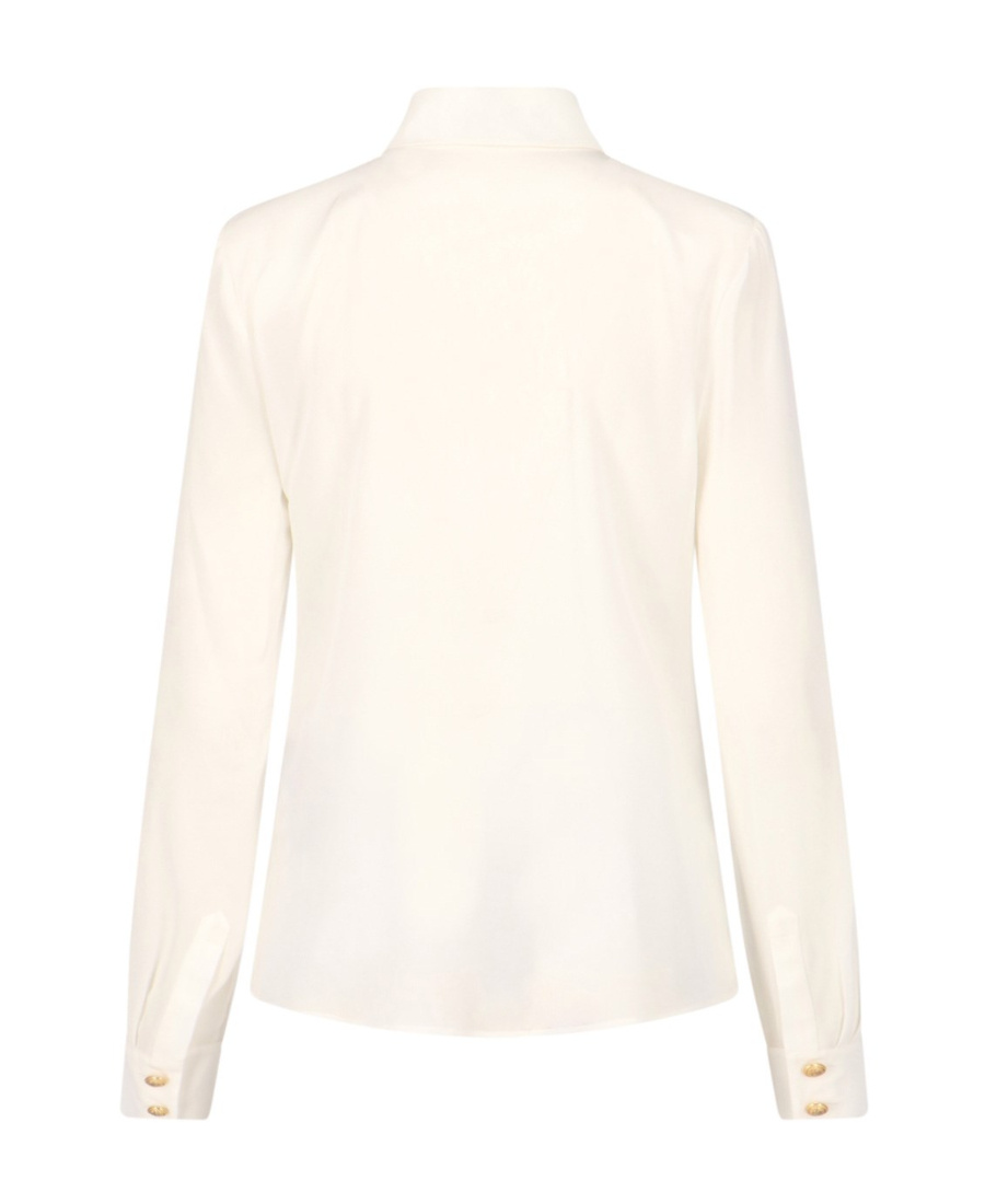 Balmain Silk Shirt With Padded Shoulders In White