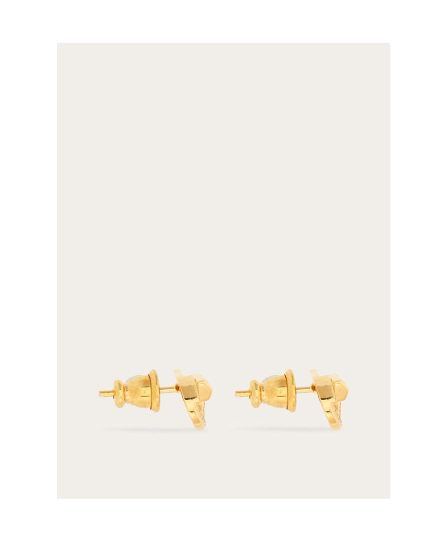 FERRAGAMO FERRAGAMO GANCINI EMBELLISHED POLISHED FINISH EARRINGS