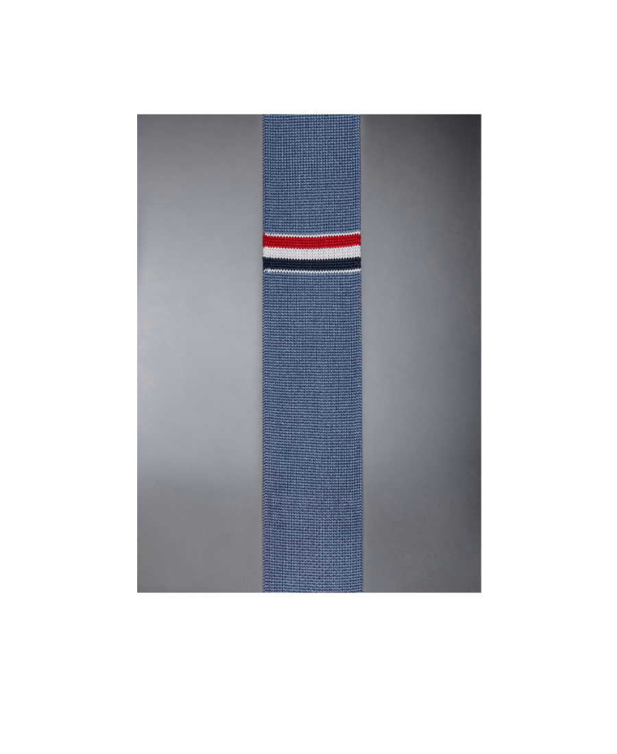 Thom Browne Double-face Jacquard Rwb Necktie In Blue