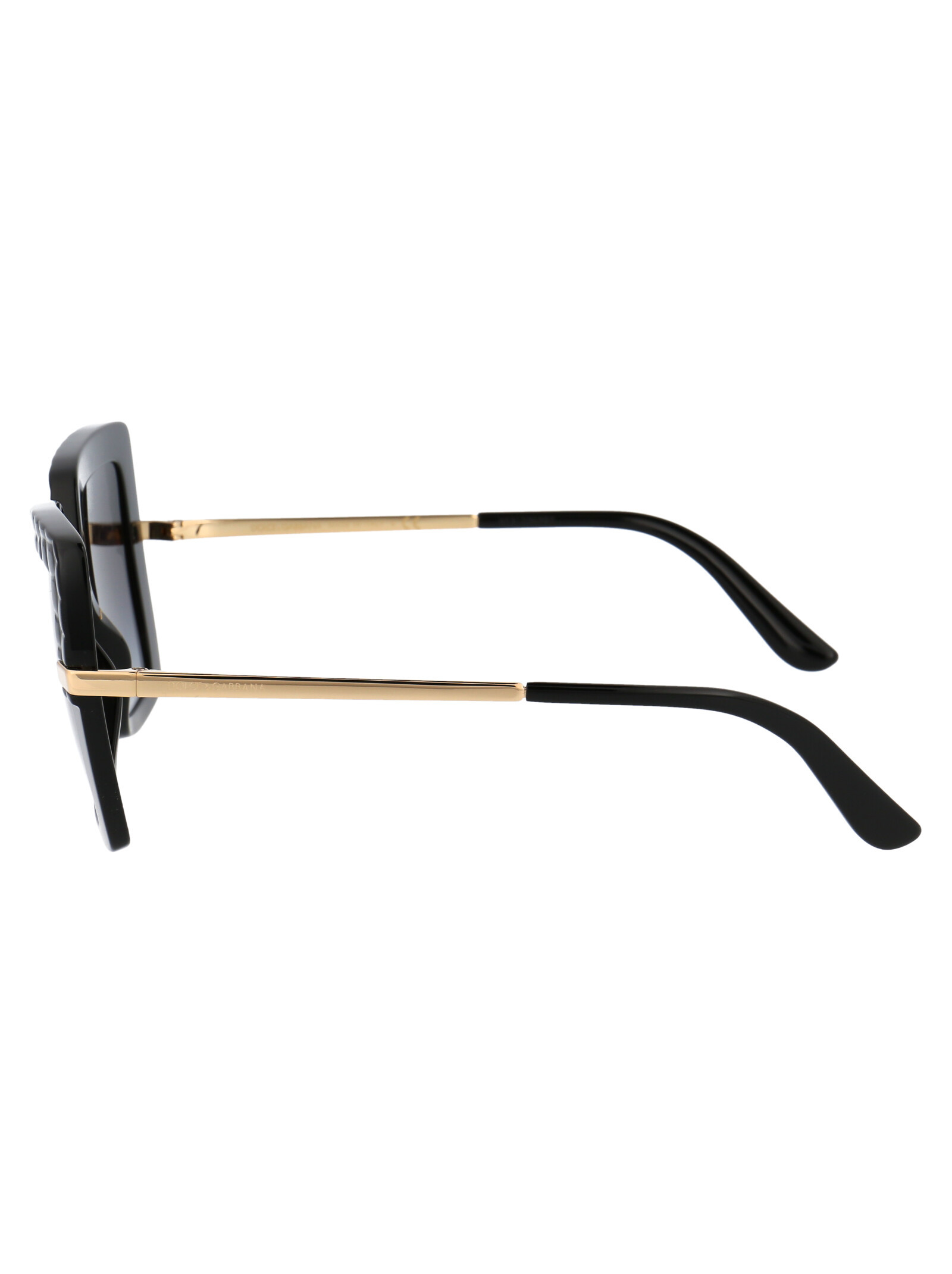 Dolce & Gabbana Half Print Oversize-frame Sunglasses In Black
