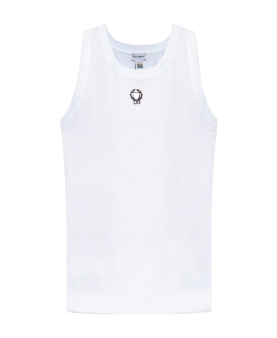Dolce & Gabbana Logo-embroidery Tank Top In White