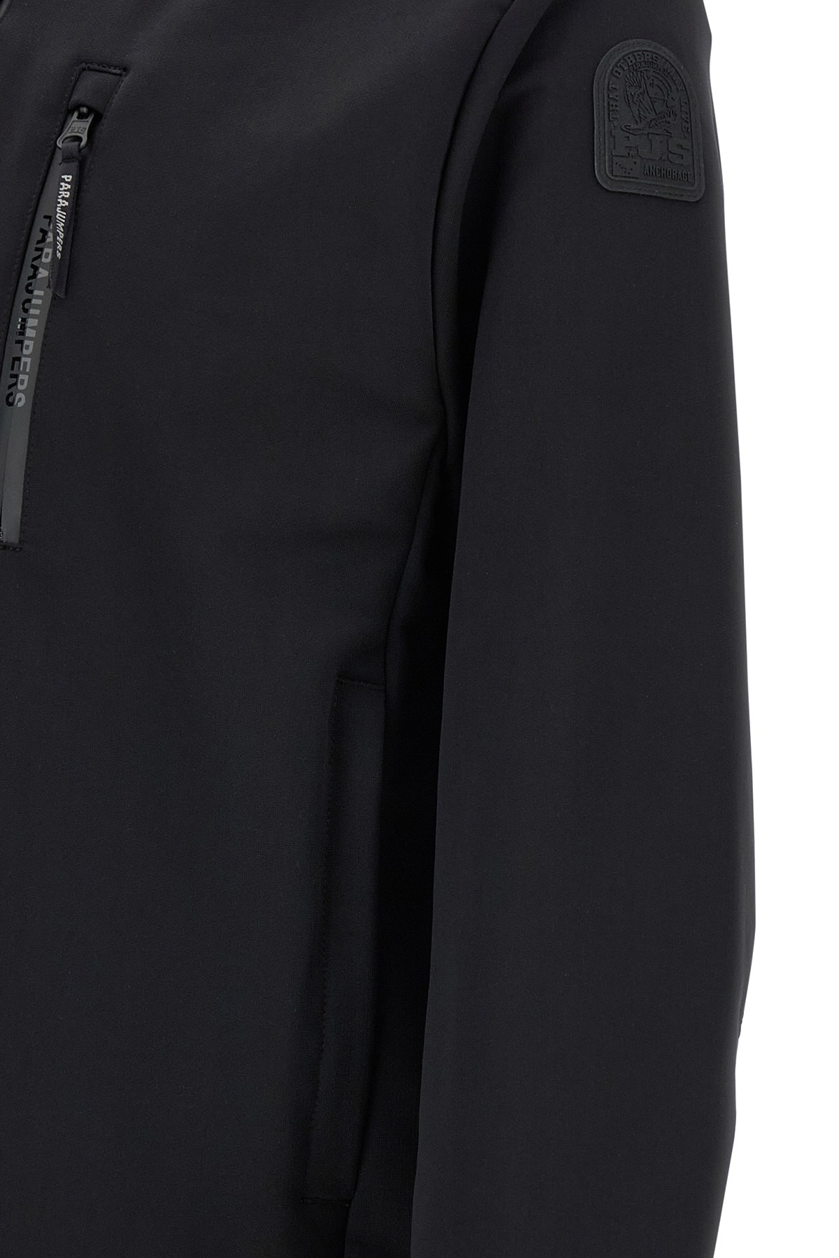 Parajumpers Ribbed Cuffs And Hem Sweatshirt With Zip Pocket In Black