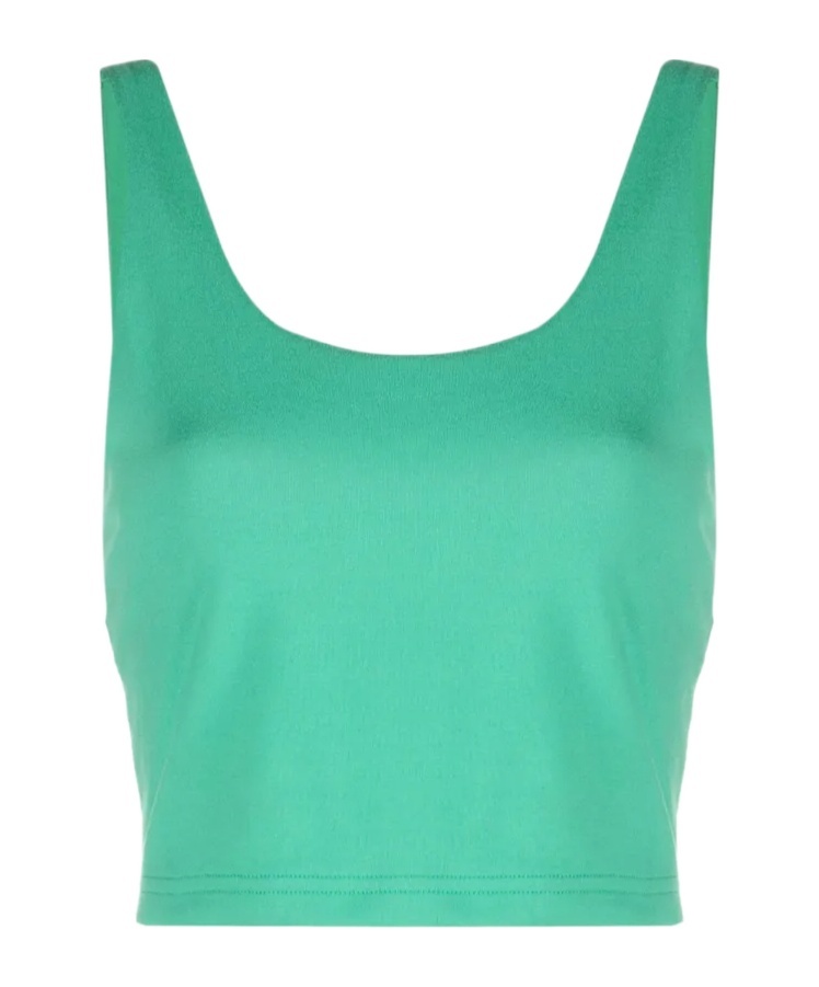 Polo Ralph Lauren Scoop-neck Cropped Tank Top In Green