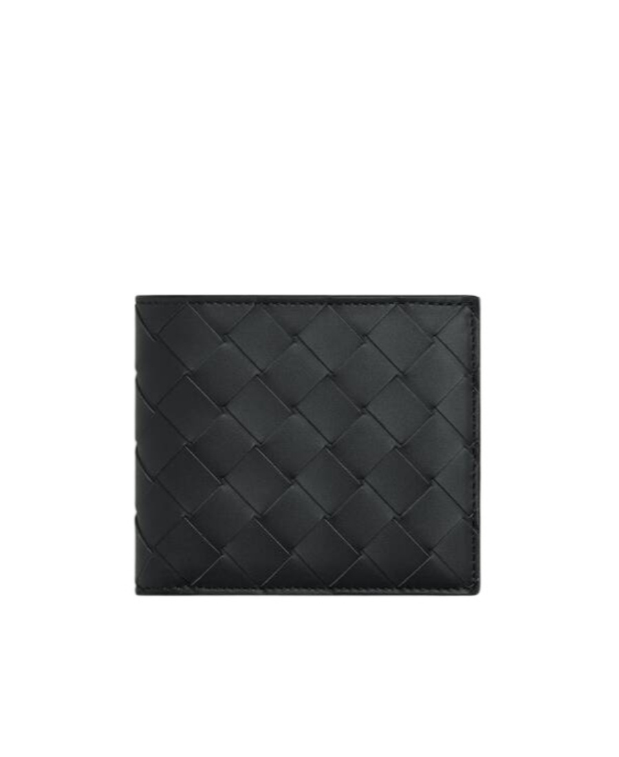 Bottega Veneta Intrecciato Slim Bi-fold Wallet In Black