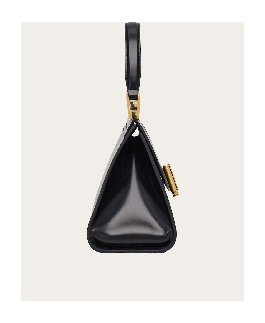 Ferragamo Salvatore Geometric Top Handle Bag In Black
