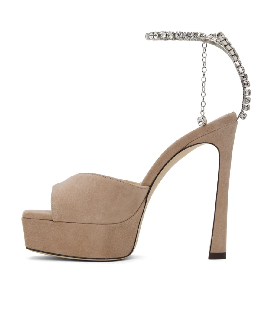 Jimmy Choo Crystal High-heeled Sandals In Nude