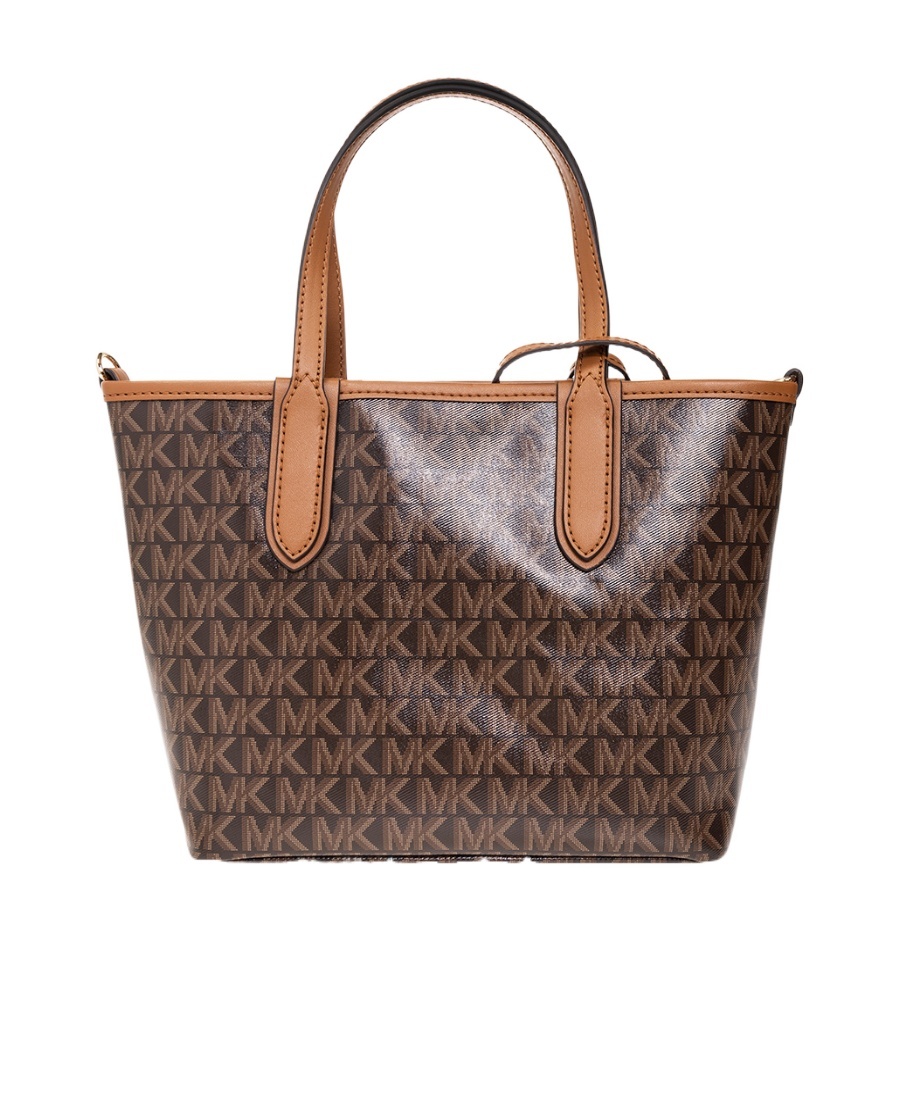 Michael Michael Kors Small Logo-print Canvas Tote Bag In Brown