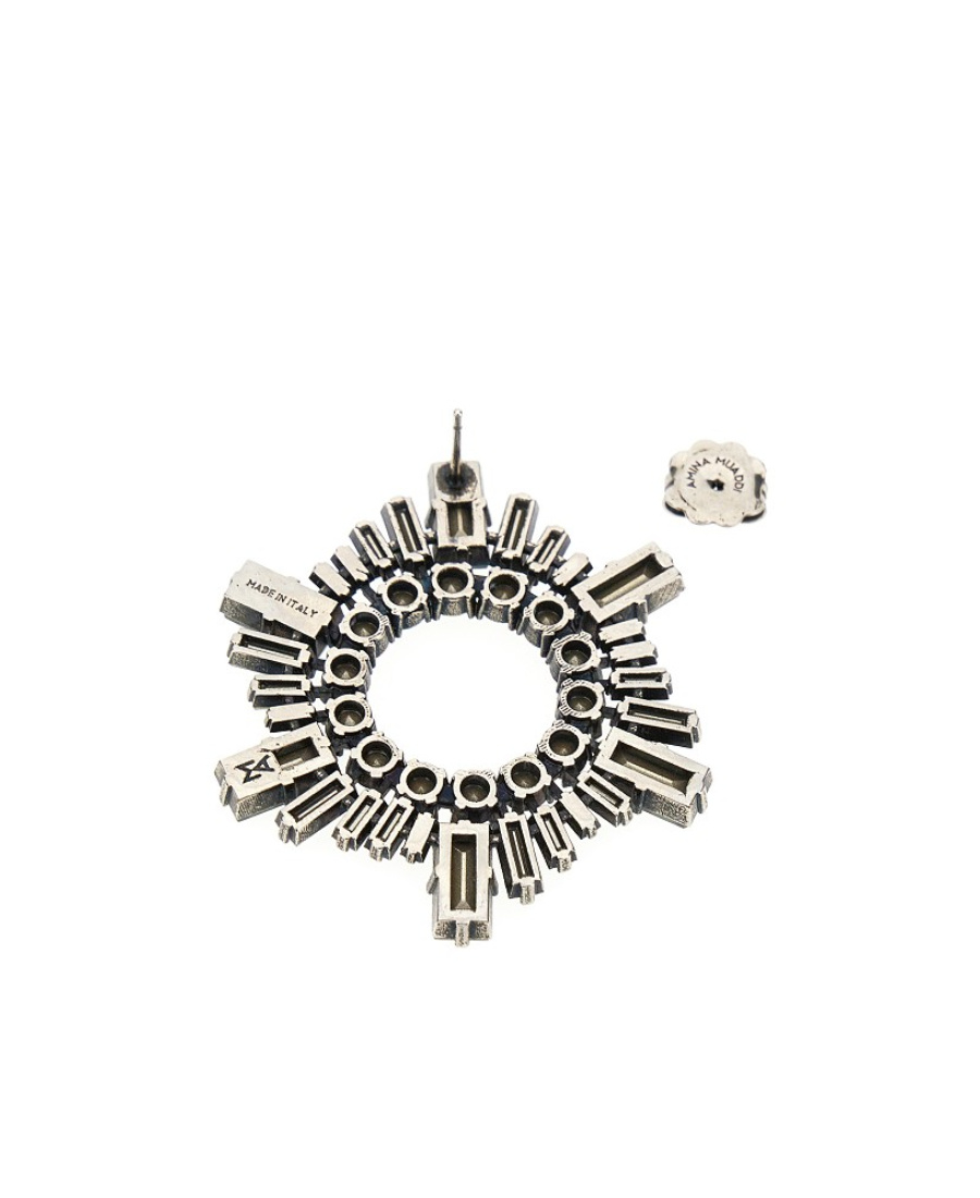Amina Muaddi Begum Mini Embellished Earrings In Gray