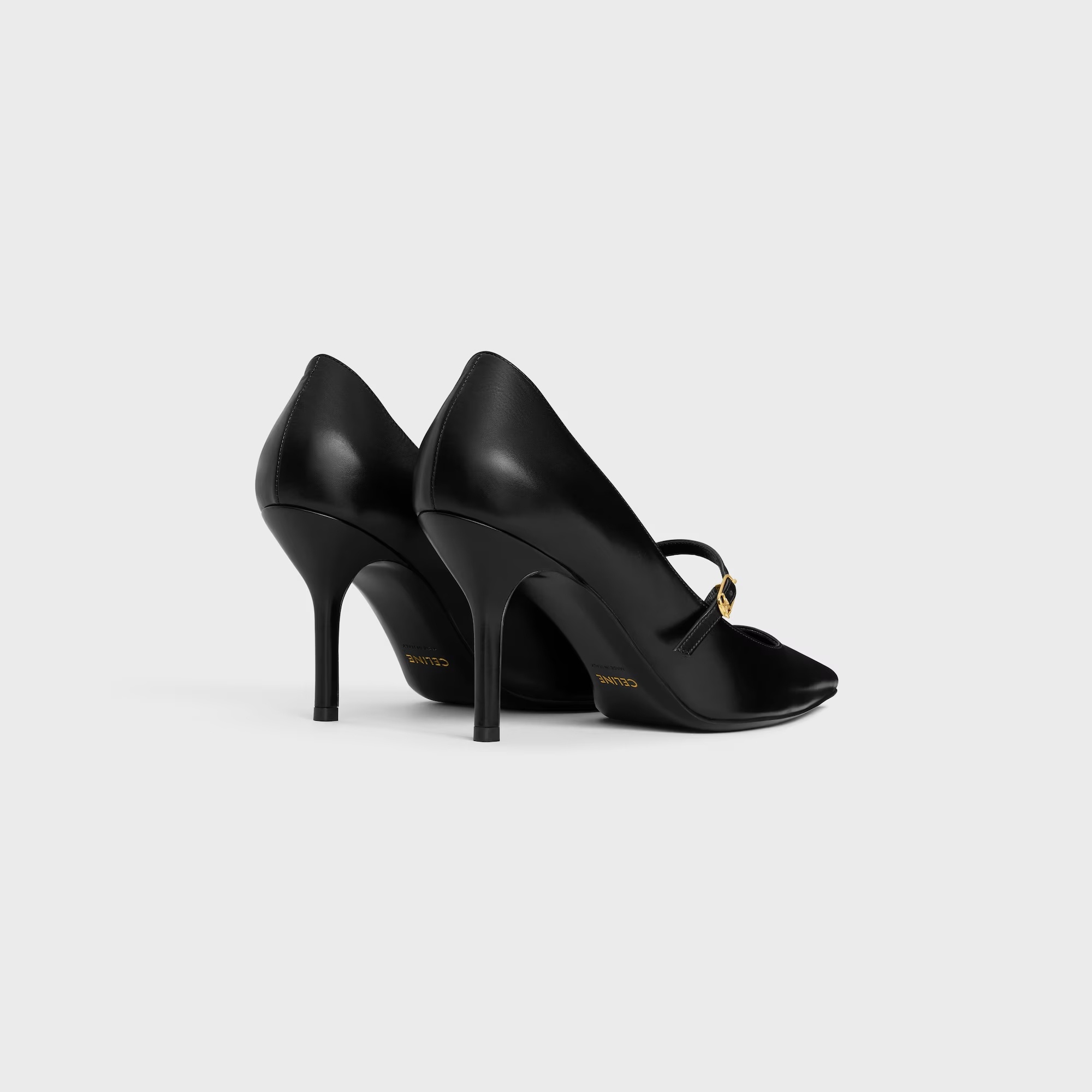 Celine Judy Strappy Pump In Calfskin In Black