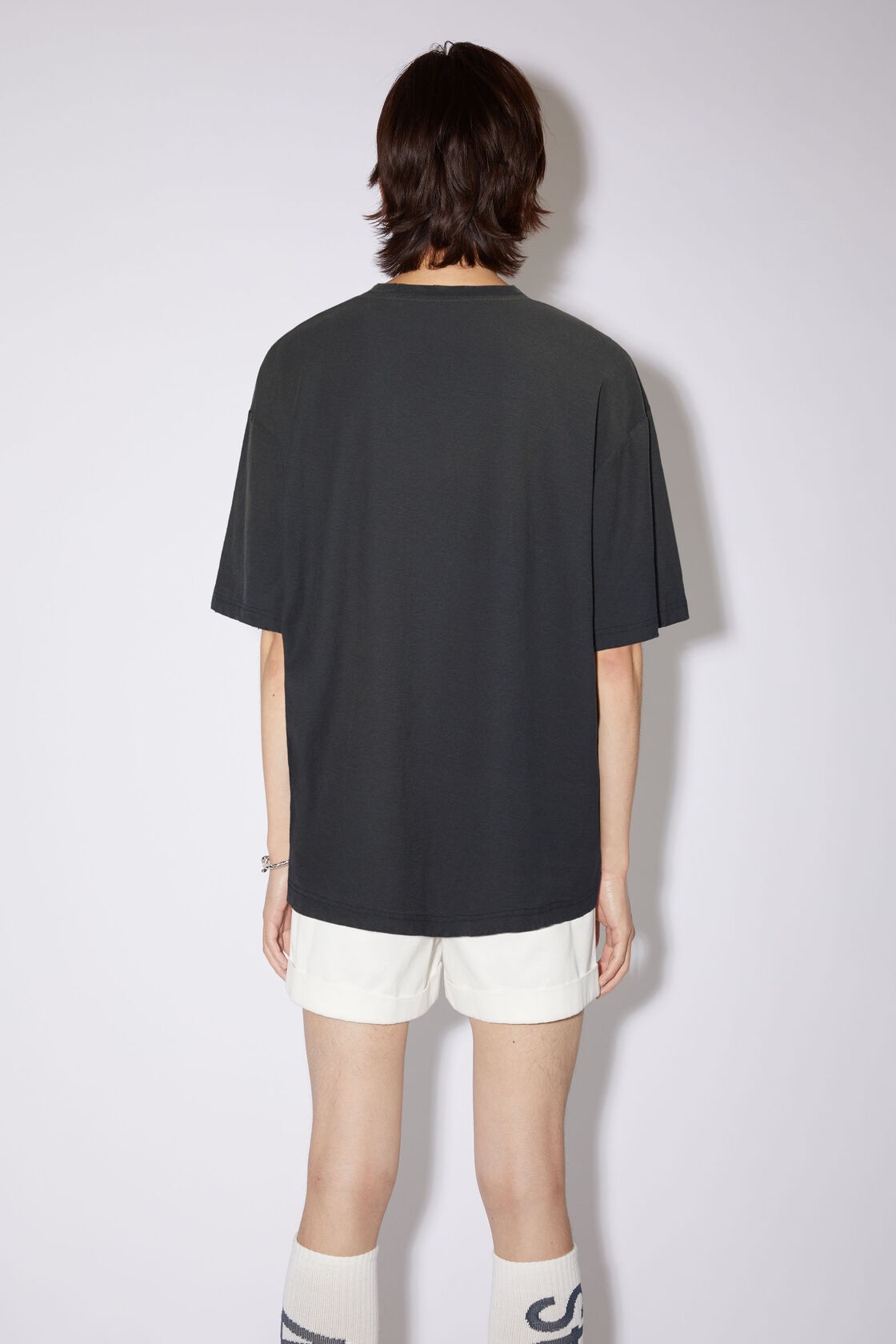 Acne Studios Men Crew Neck T-shirt With Print In Black