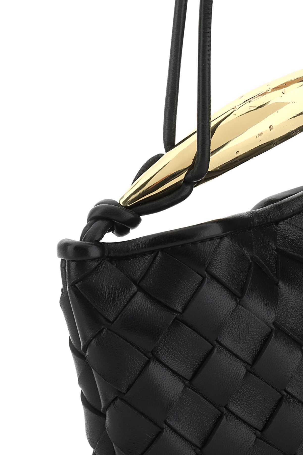 Bottega Veneta Womens Black-m Brass Sardine Mini Intrecciato Leather Cross-body Bag In Black