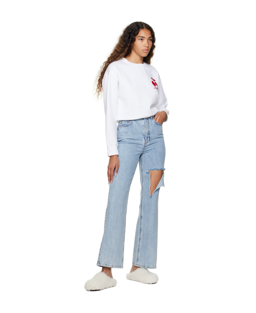 ROKH EMBROIDERED-LOGO LONG-SLEEVE SWEATSHIRT