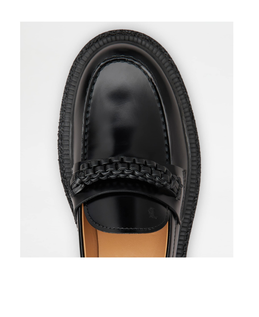 TOD'S ALMOND-TOE LEATHER LOAFERS