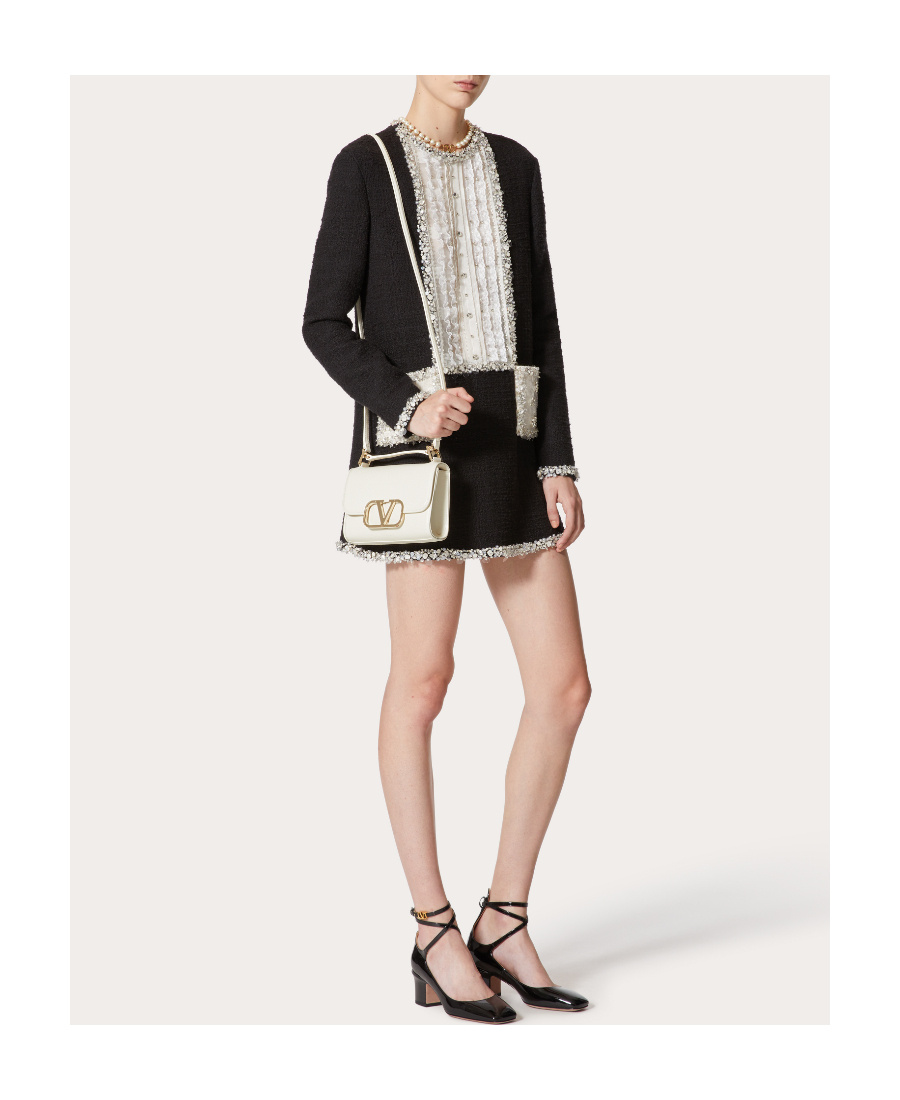 Valentino Garavani Vlogo Signature Shoulder Bag In White