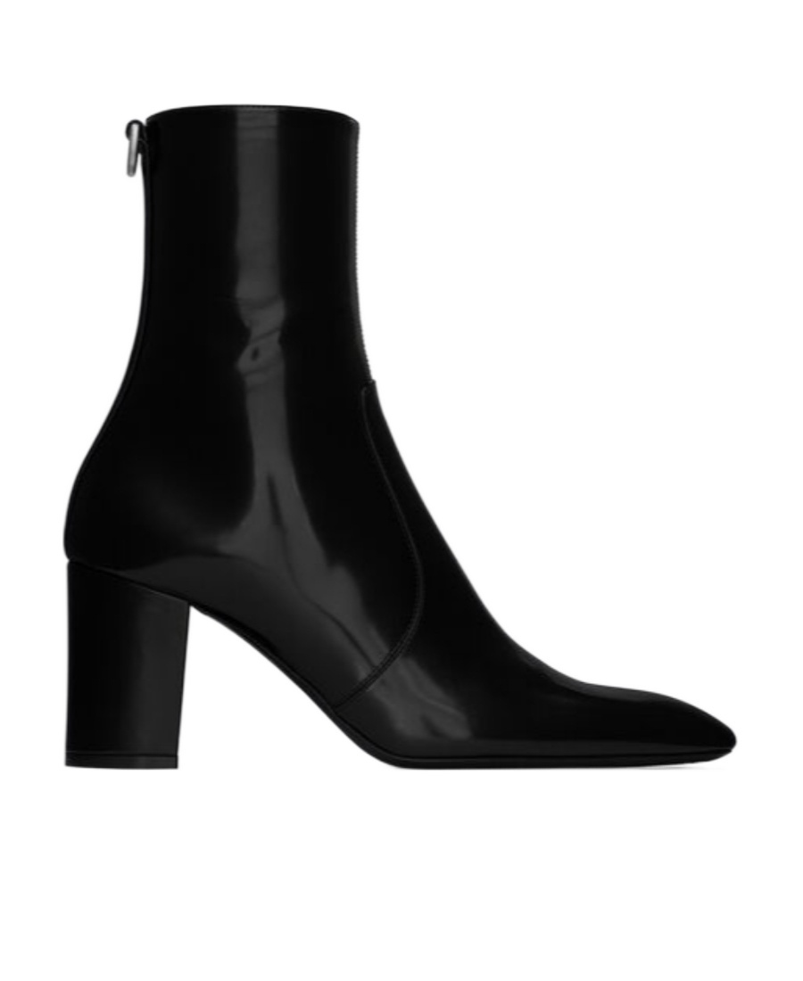 SAINT LAURENT BETTY BOOTIES IN GLAZED LEATHER