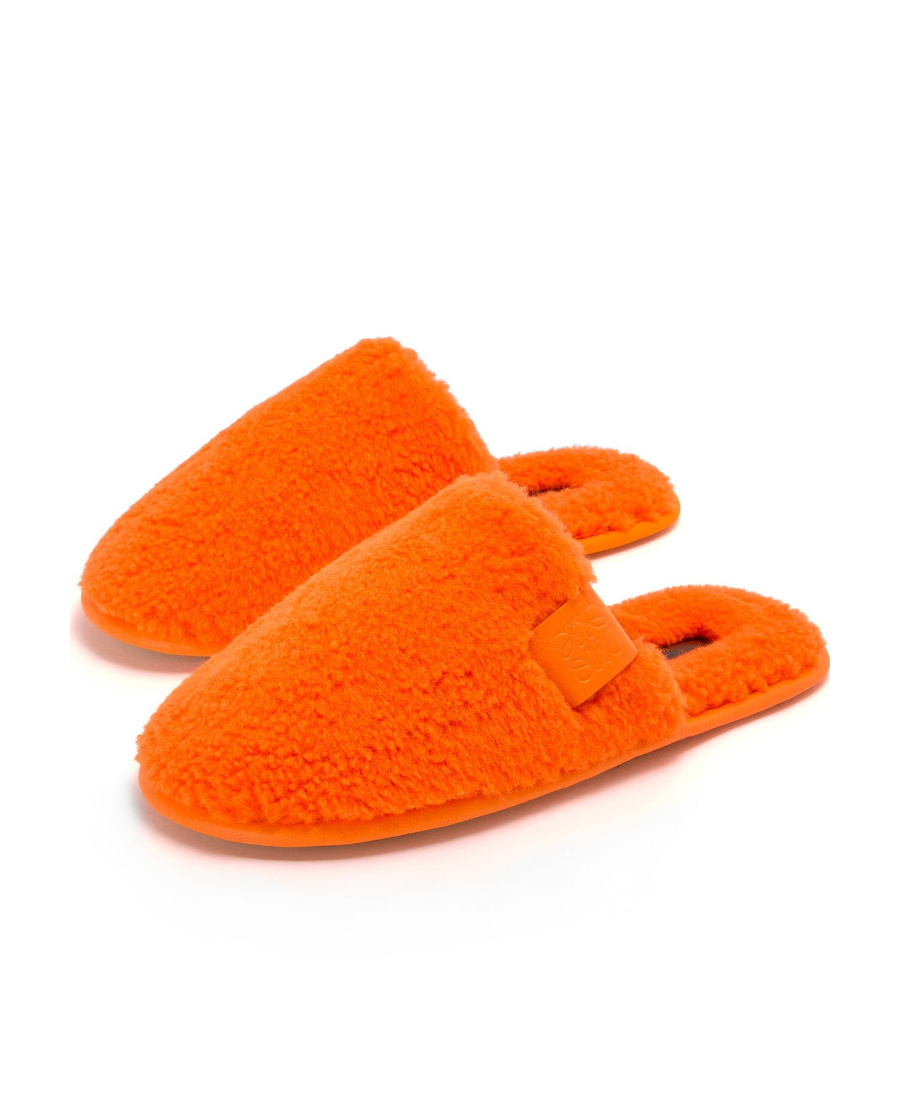 Loewe Textured Fabric Slip-ons Featuring Unique Weave In Orange