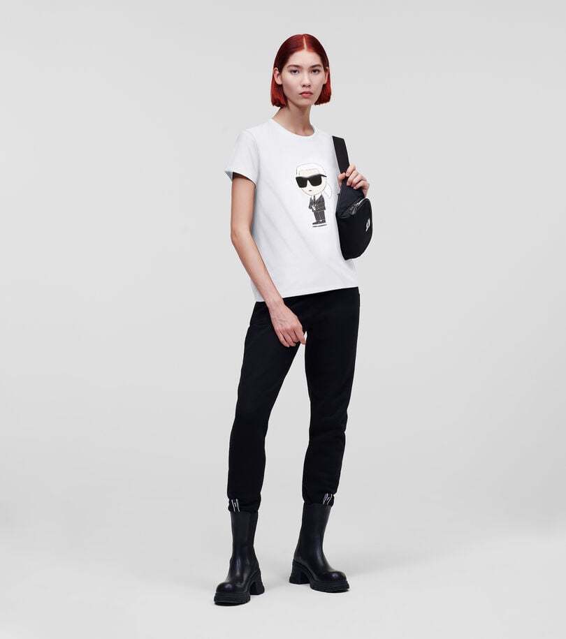 Karl Lagerfeld Organic Cotton T-shirt With Front Karl Print In White