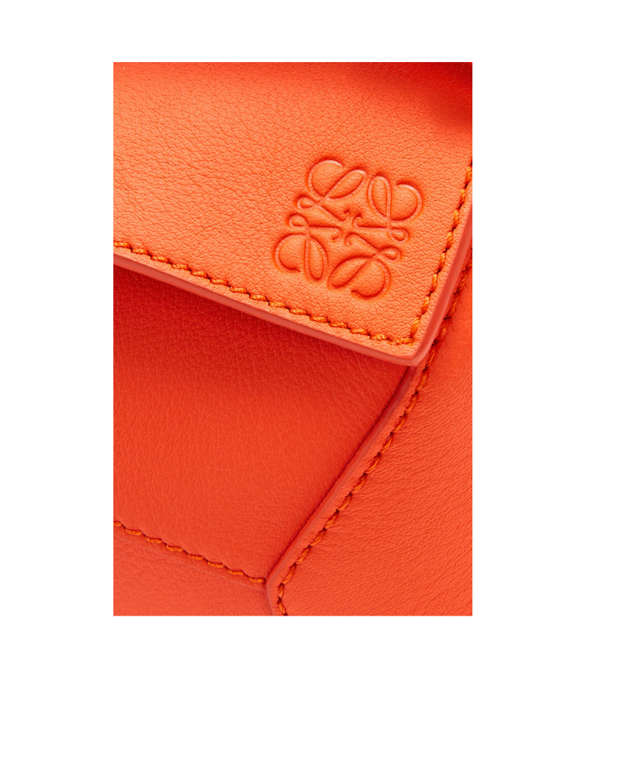 Loewe Womens Vivid Orange Puzzle Mini Leather Cross-body Bag In Orange