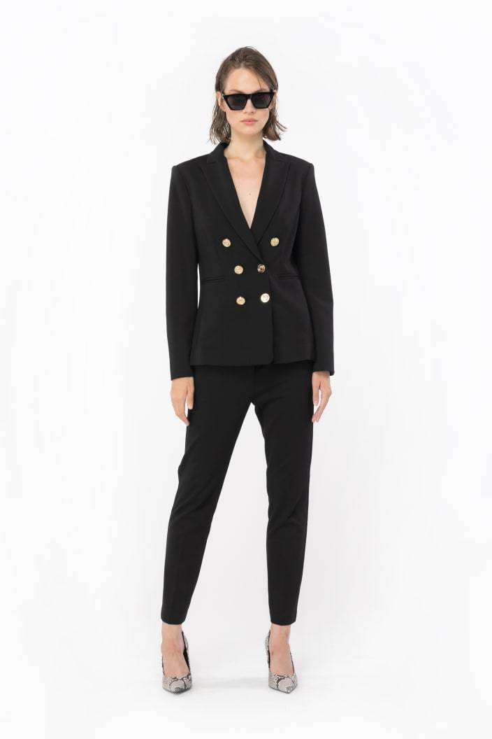 Shop Pinko Slim-fit Tailored Trousers In Black