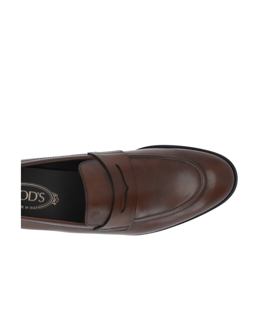 Tod's Penny-slot Leather Loafers In Black