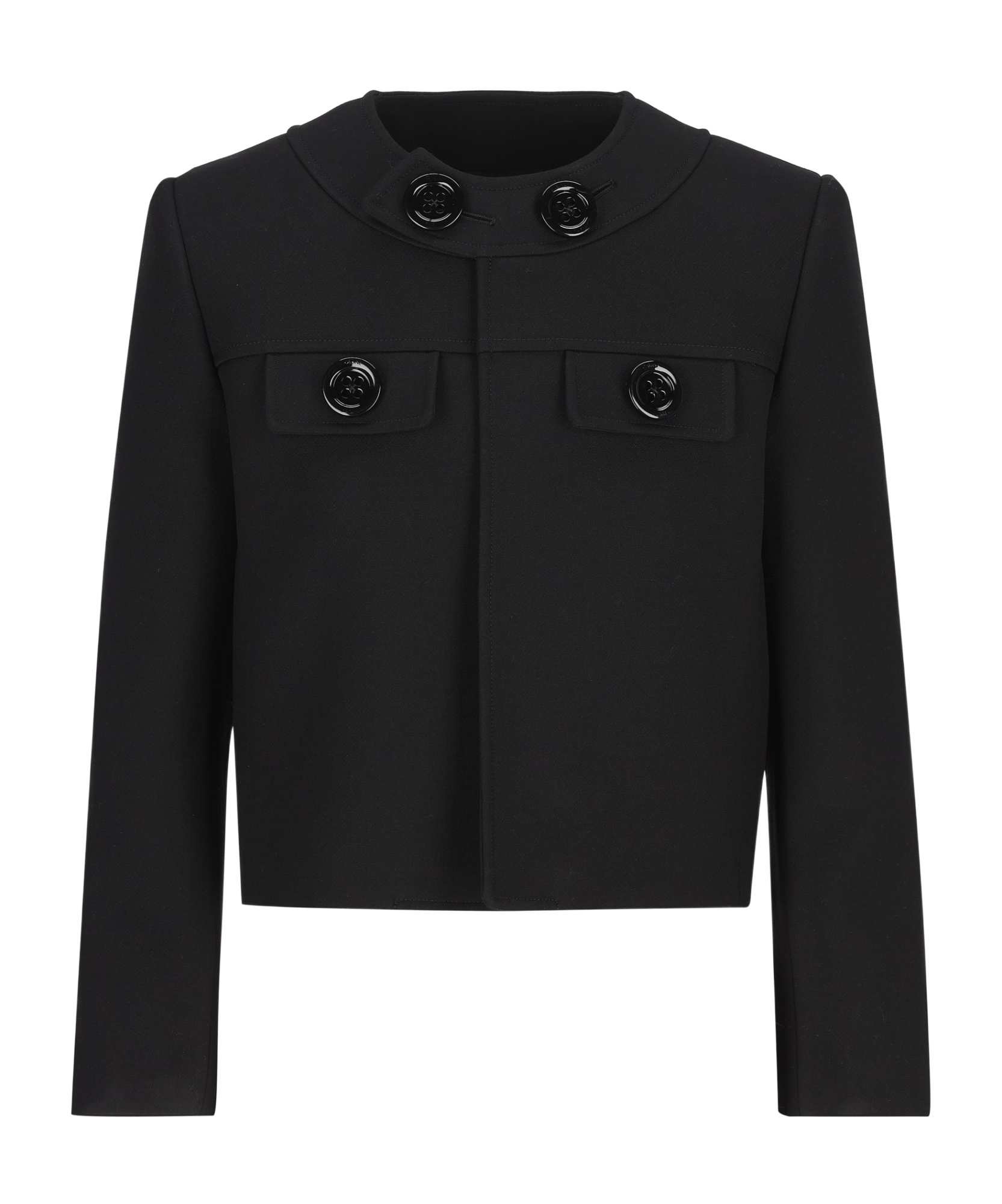 Celine Wool Jacket With Maxi Buttons In Black