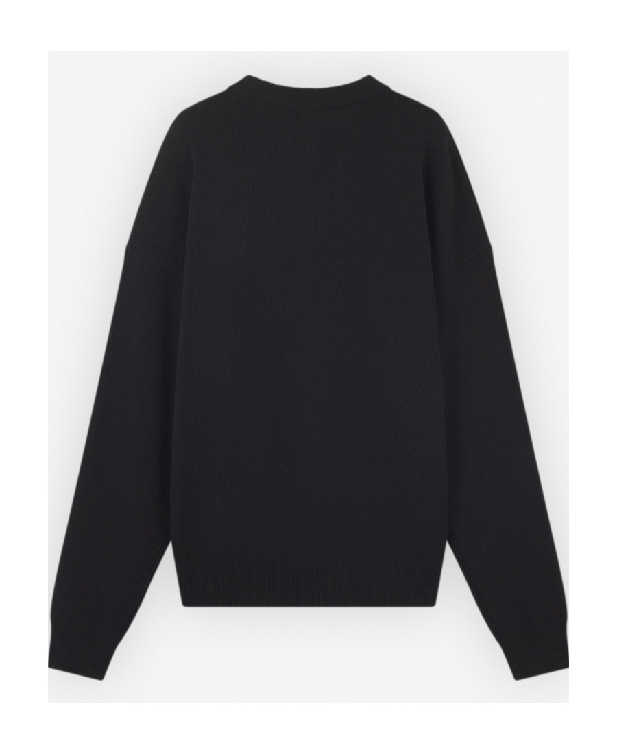Shop Maison Kitsuné Fox Head Wool Jumper In Black