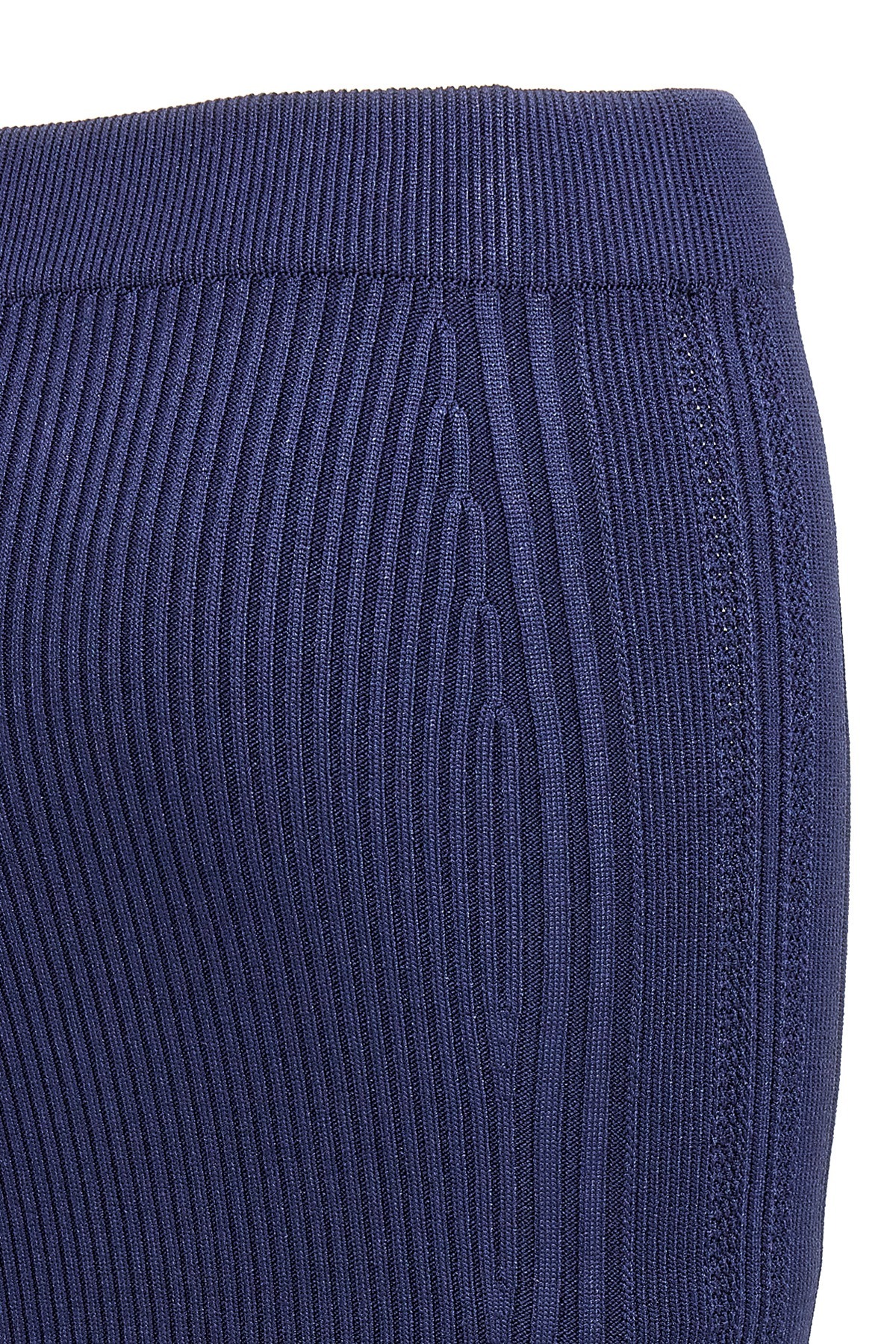 Balmain Blue Pencil Skirt With Gold Buttons In Blue