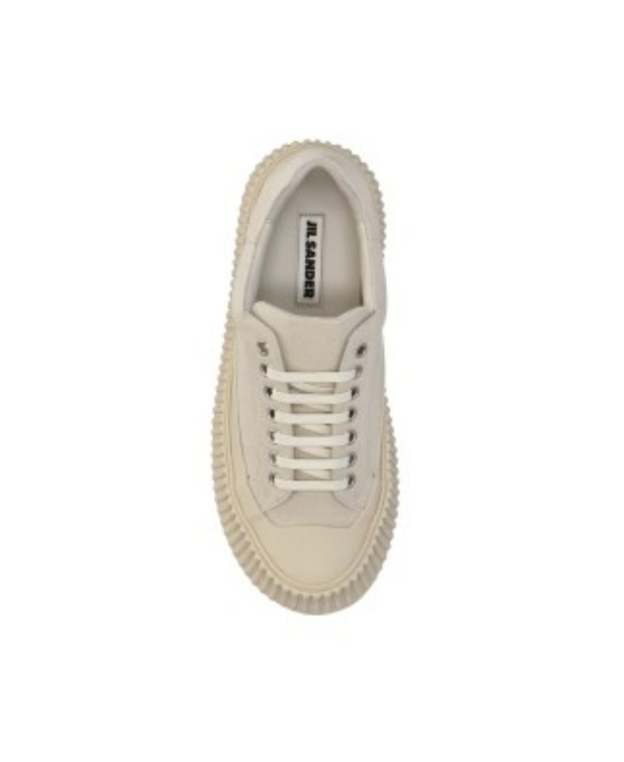 Jil Sander Thick-soled Lace-up Casual Shoes In Neutral