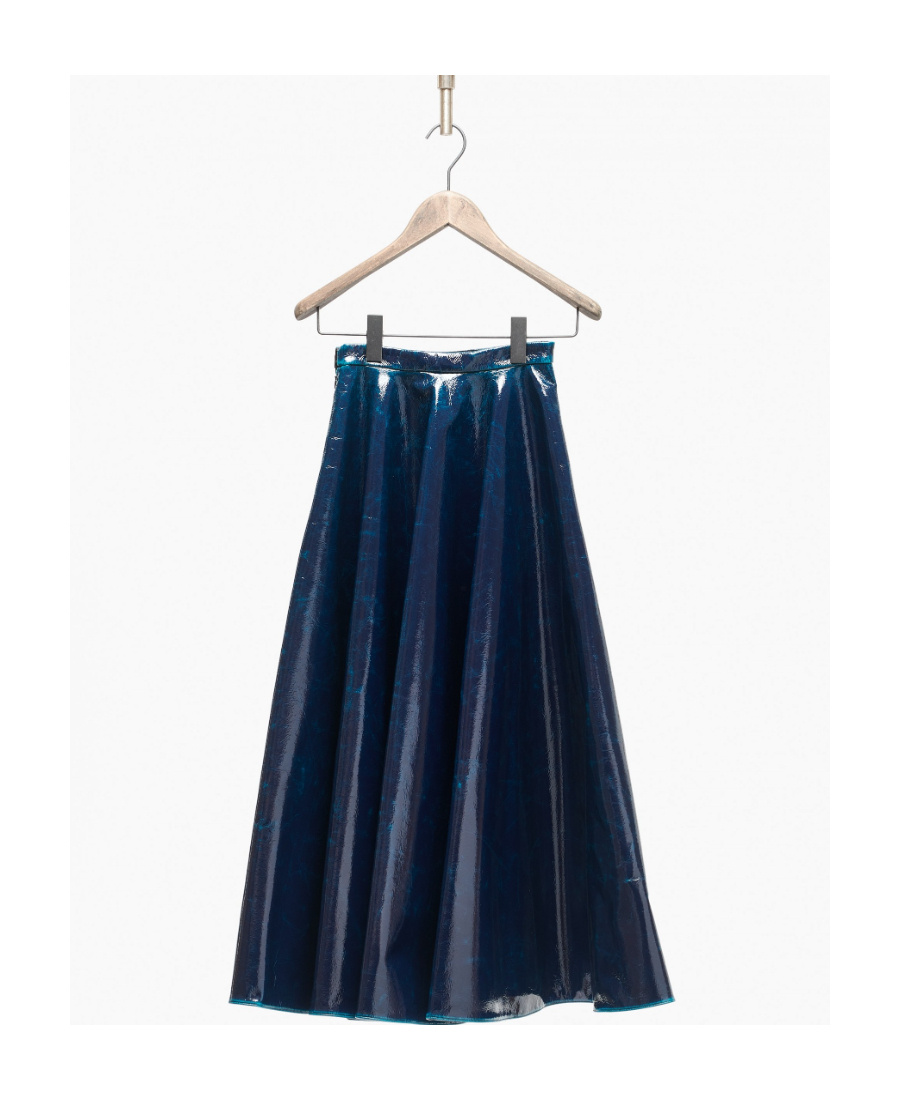 Alaïa High-waist Flared Midi Skirt In Blue
