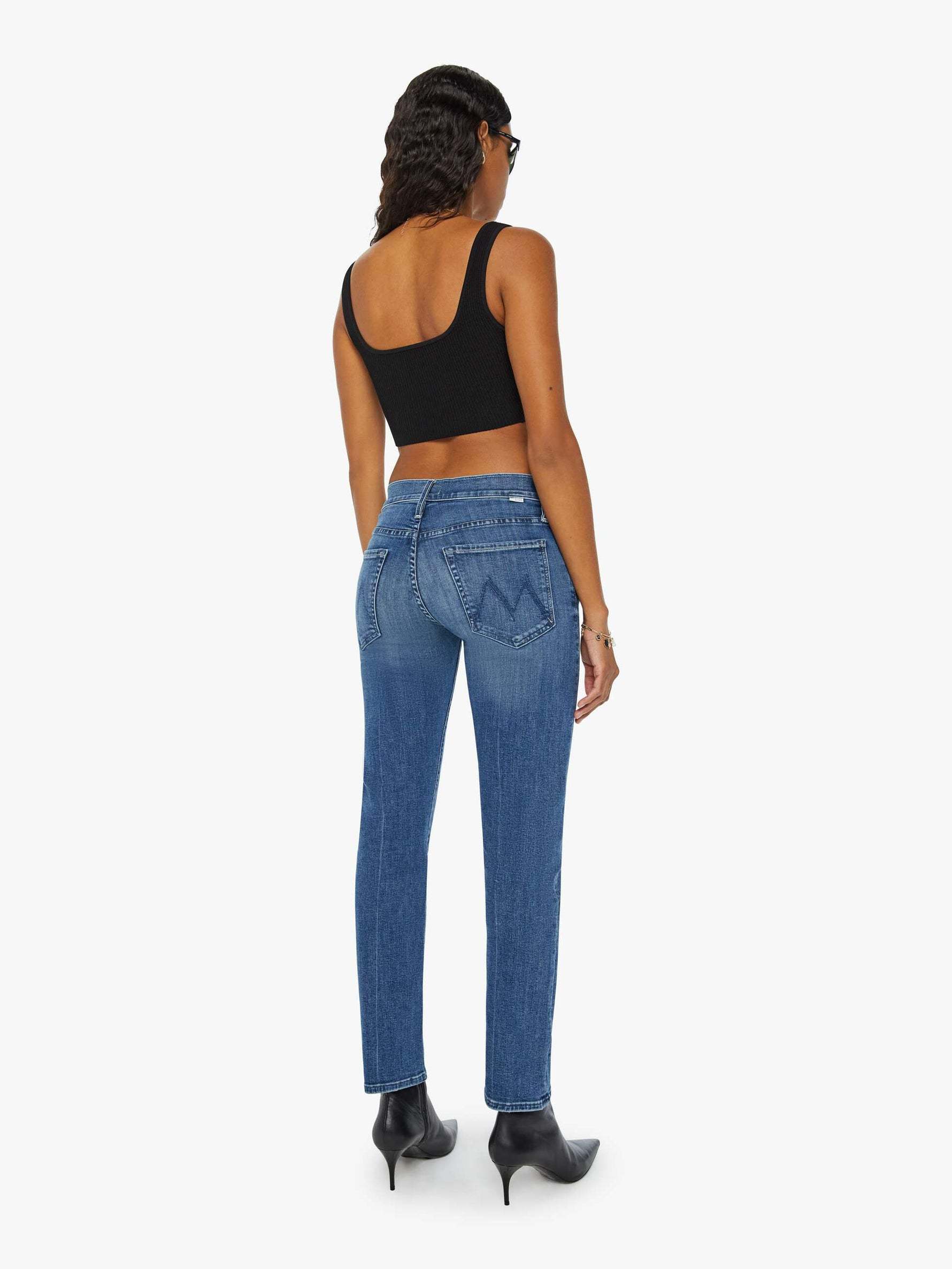 Mother Logo Denim Pants In Blue