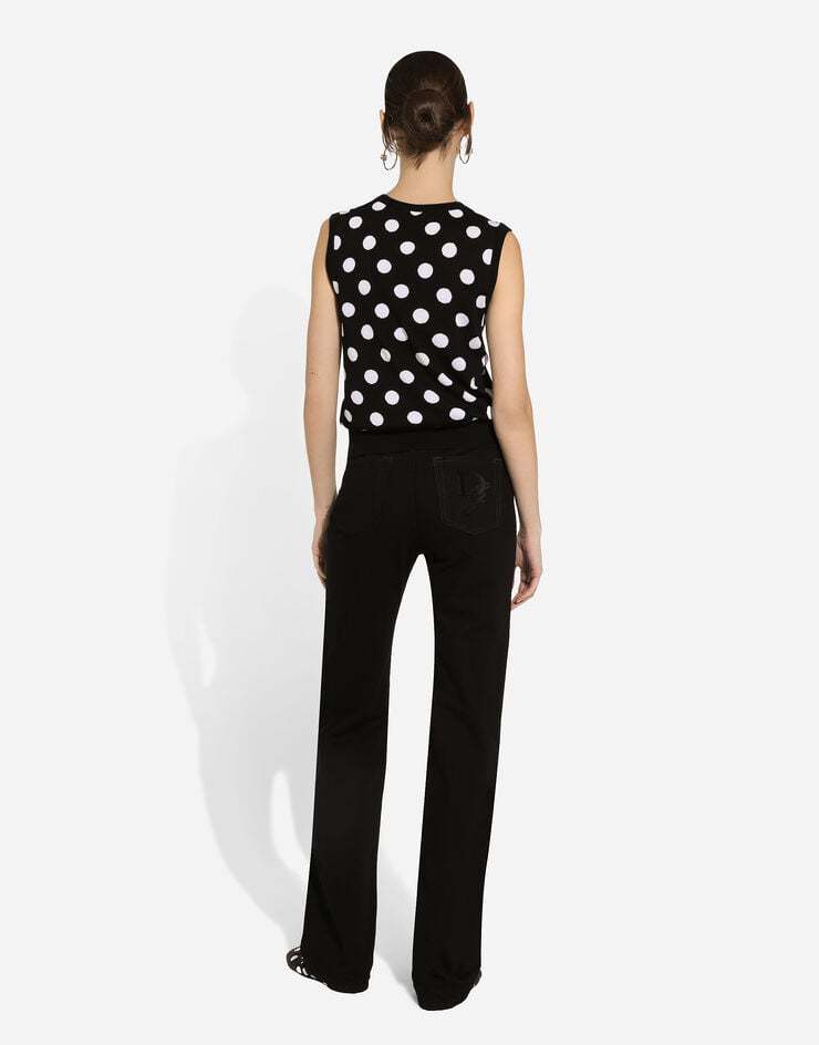 Dolce & Gabbana Polka Dot Wool-blend Sweater Vest In Black
