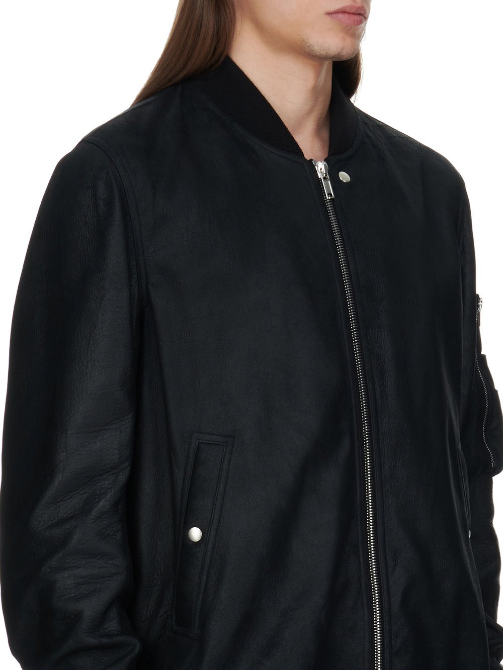 Rick Owens Man Jacket Black Size 38 Cotton, Silk, Virgin Wool In Black