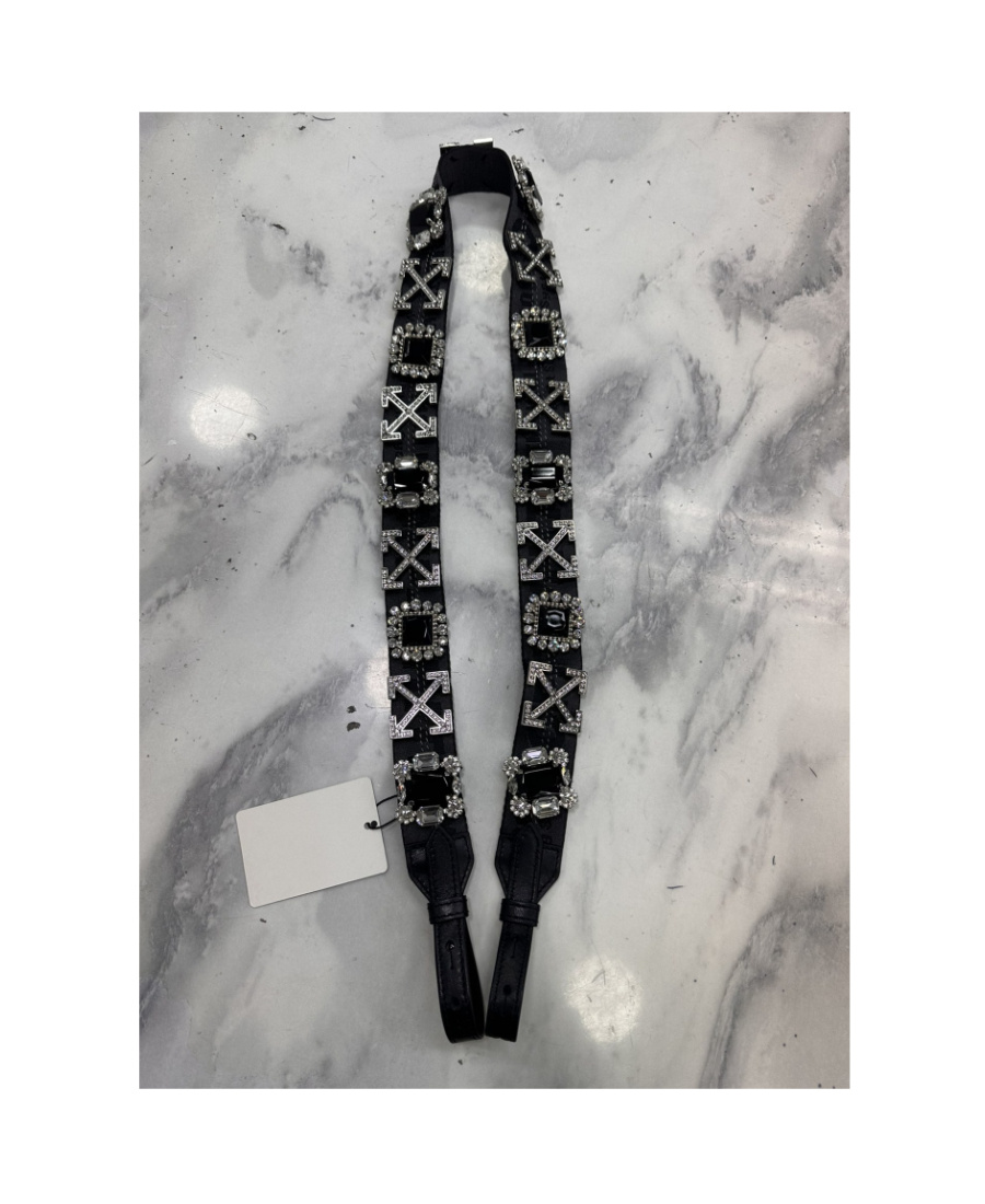 Off-white Crystal Decorative Strap In Black