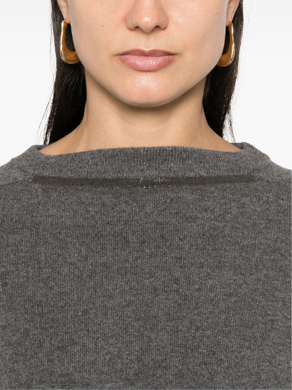 Brunello Cucinelli Monili-detailed Sweater In Black