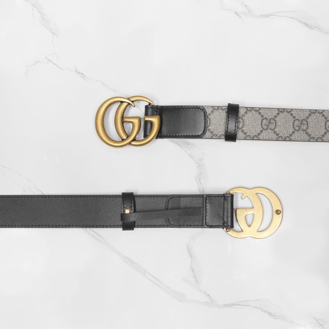 Gucci Classic Canvas Belt With Signature Logo Buckle In Black