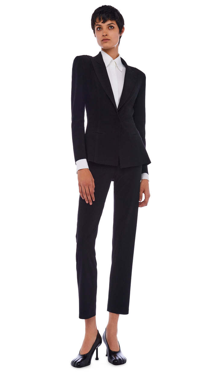 Norma Kamali Single-breasted Tailored Blazer In Black