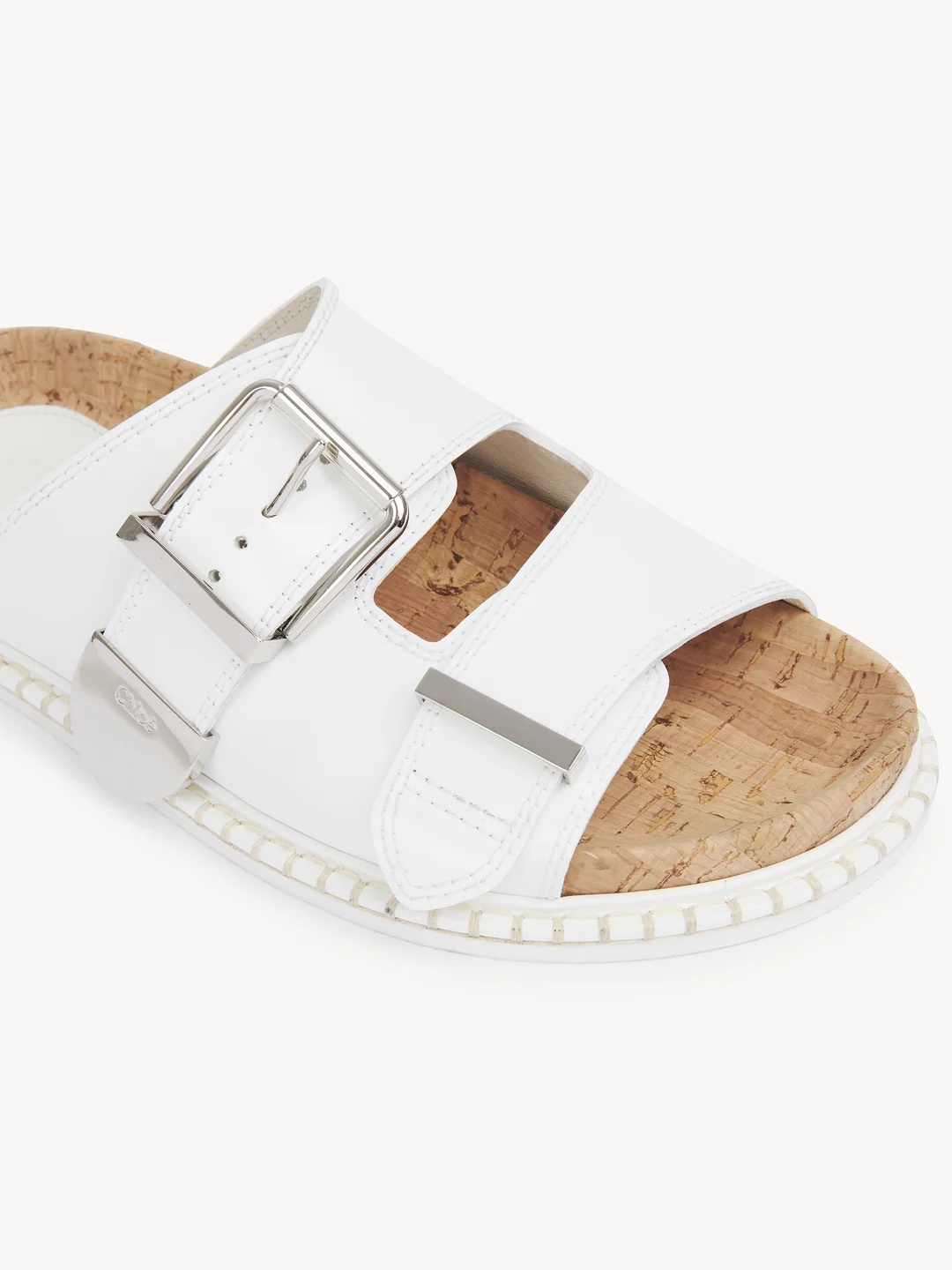 Chloé Clasp Details Slippers In White
