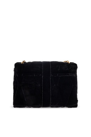 Versace Quilted Chain Tote Bag In Black