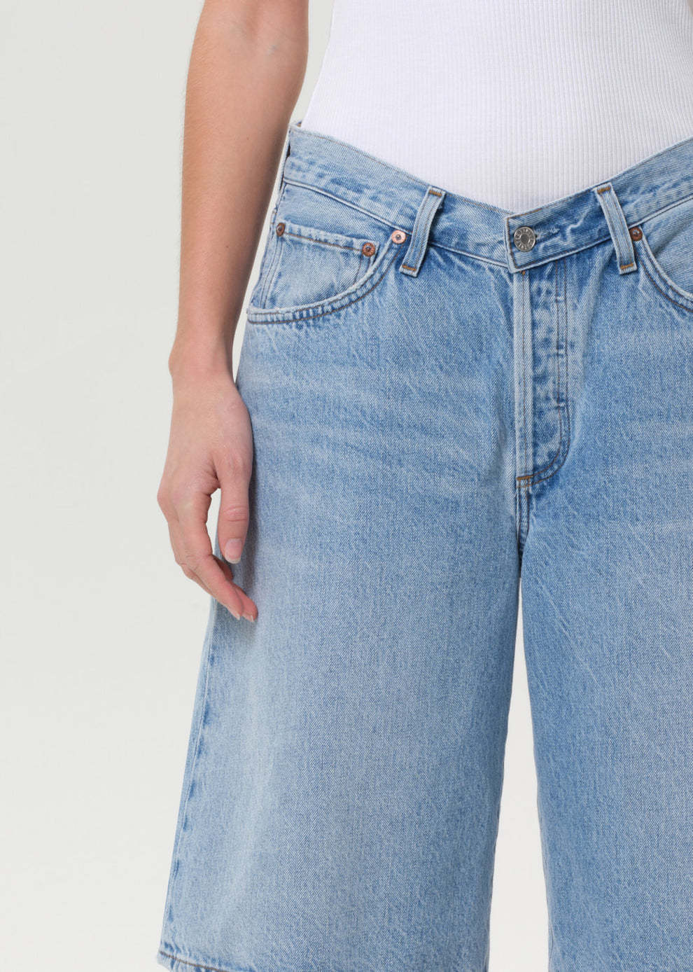 Agolde Light Blue Baggy V-short Bermuda Shorts