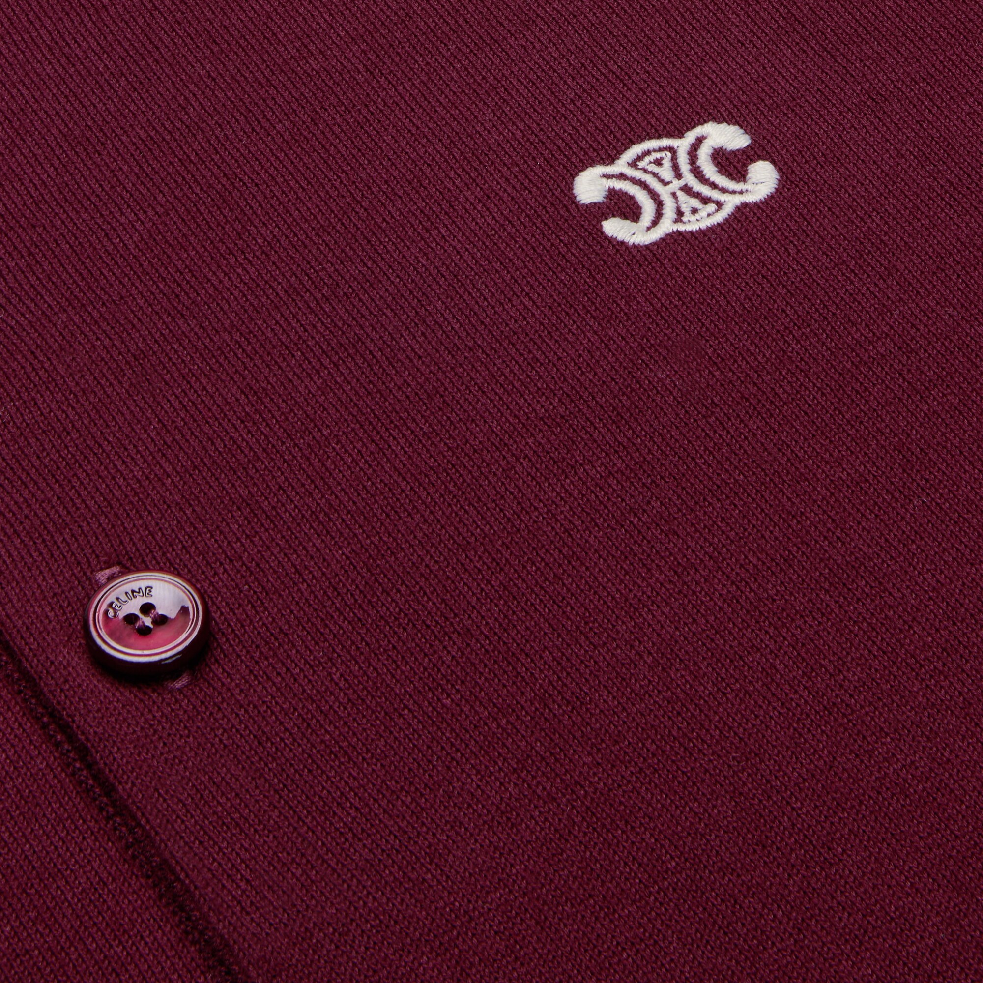 Celine Triomphe Polo In Fine Cotton In Burgundy