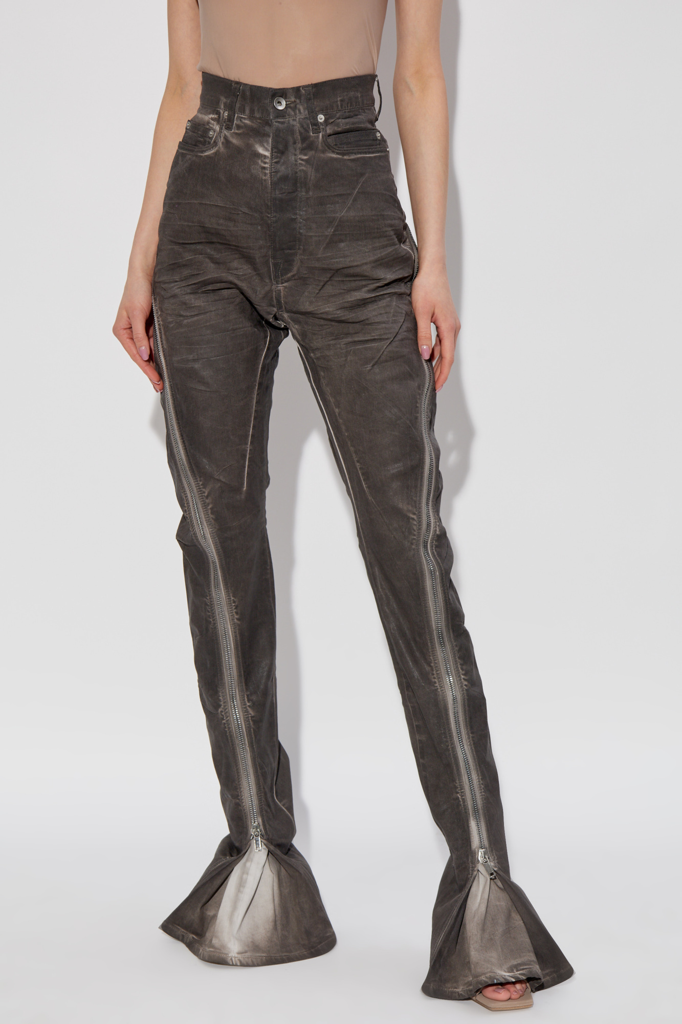 Rick Owens Drkshdw Belt Loop Track Pants In Black