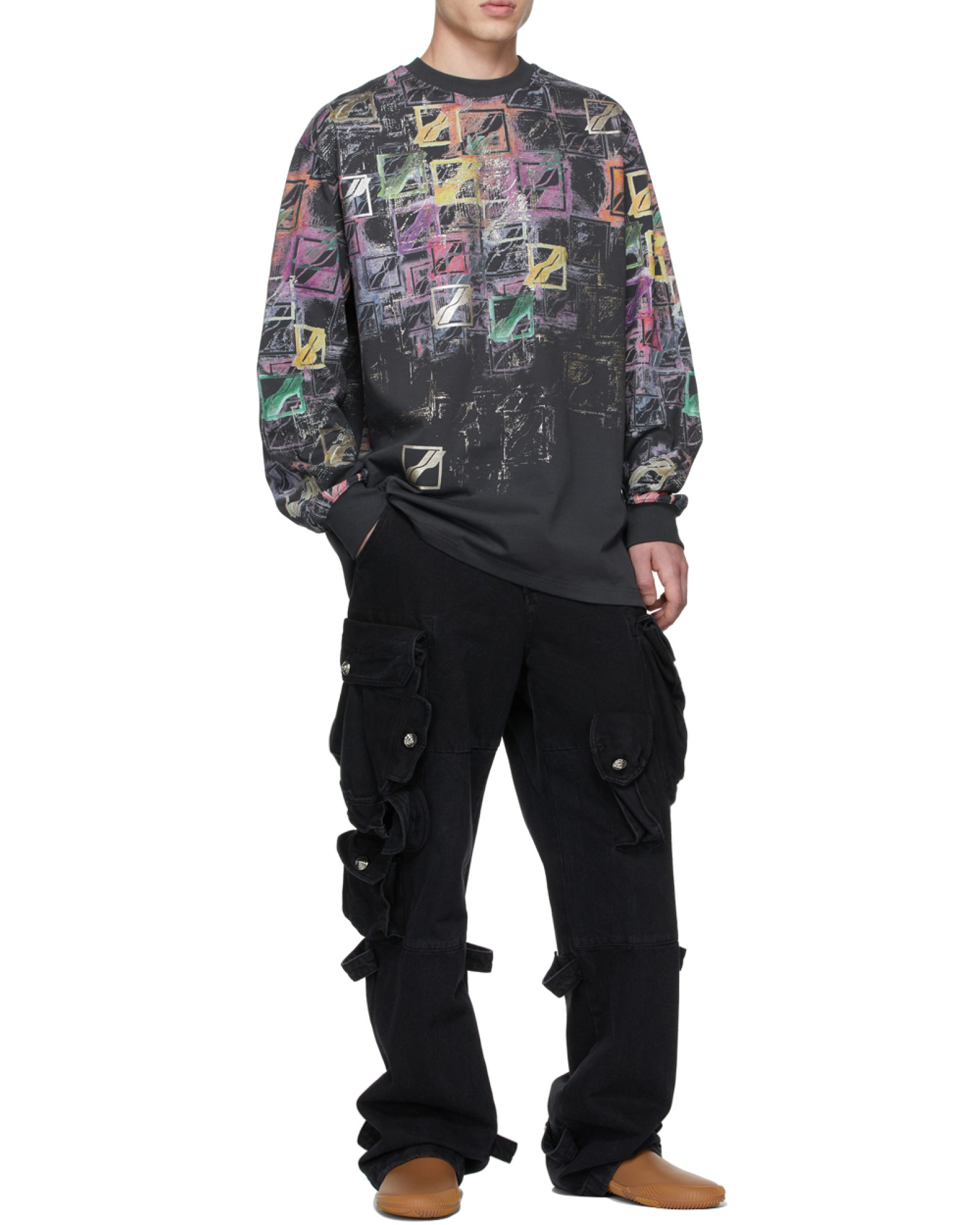 We11 Done Logo-print Cotton Sweatshirt In Multi
