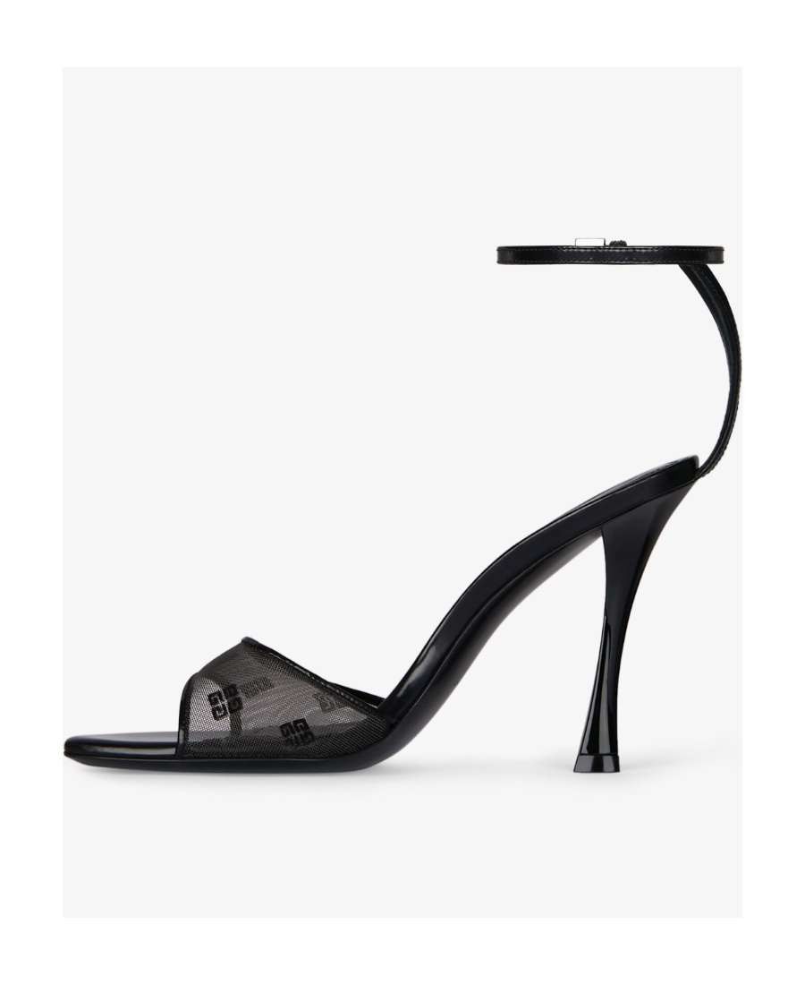 Givenchy Black Stitch 4g Mesh Heeled Sandals In Black