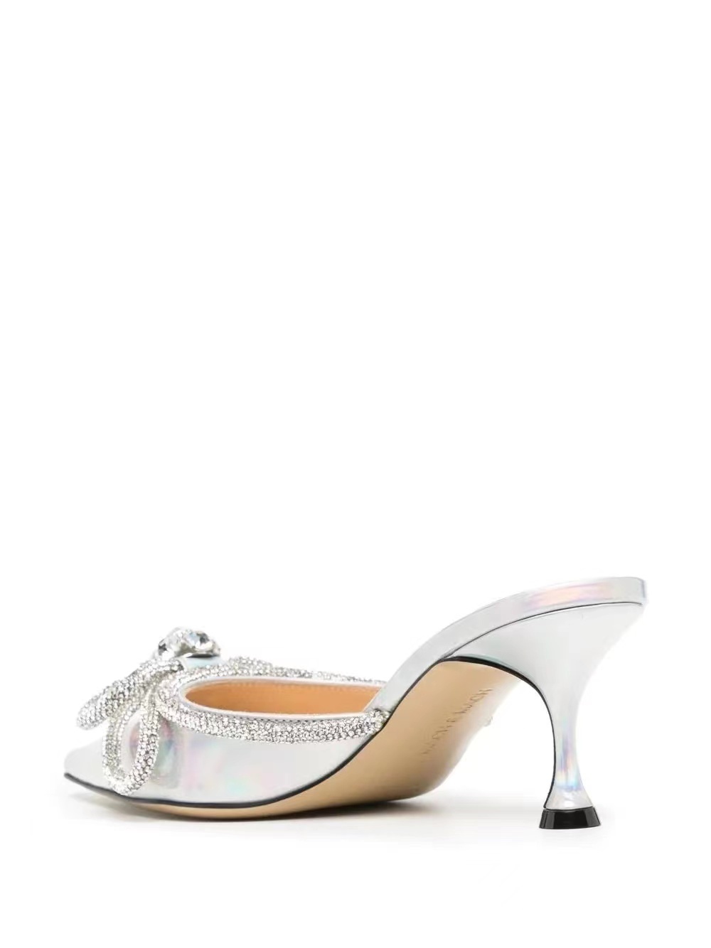 Mach&mach Magic Silver Bow High Heels In White